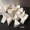 Professional Makeup Artist-Recommended Disposable Cotton Makeup Pads - 100 Triangular White Sponge Puffs for Dry and Wet Use.