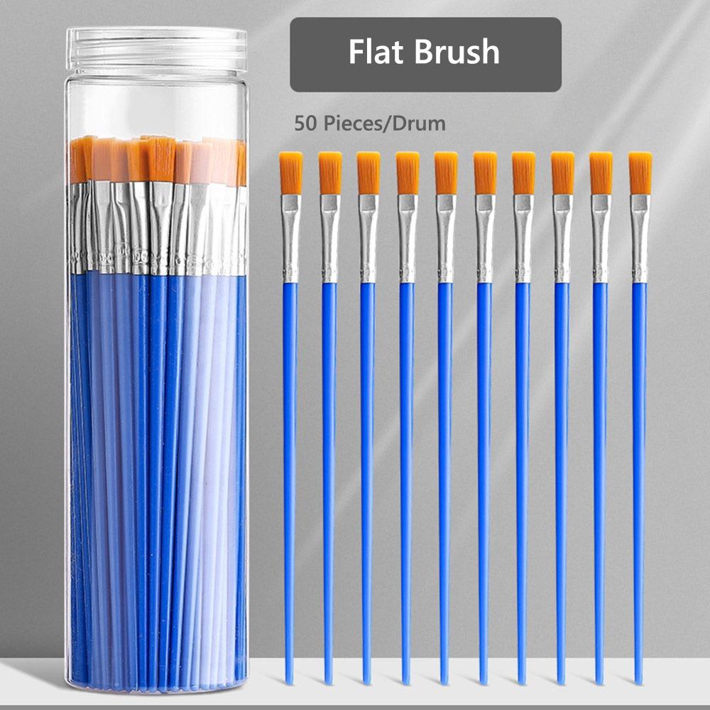 10/50PCS Long Rod Set Oil Painting Brush Acrylic Painting Brushes Painting Beginners