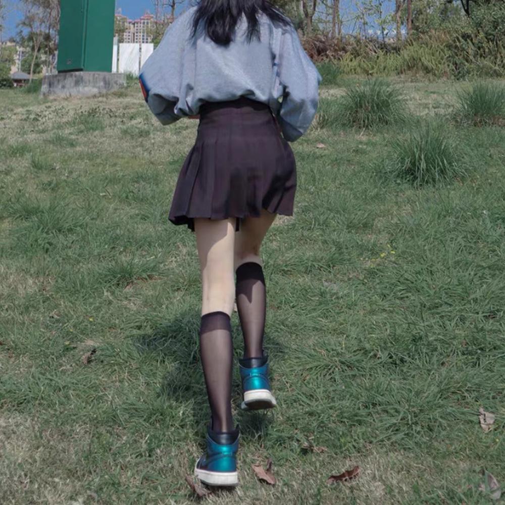 Girls Elastic Transparent Women's Socks Over Calf High Long Socks Stockings