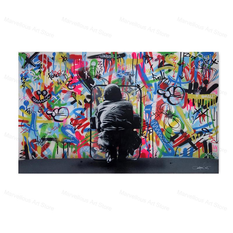 Banksy Graffiti Pop Art Chłopcy i Dziewczęta Plakaty i Wydruki Malarstwo Na Płótnie Sztuka Ścienna Obrazy Do Salonu Dekoracja Domu