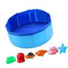 Foldable Pet Water Bowl Skid Resistant Base 6pcs Chew Toy Portable Bathing Pool Cats And Dogs