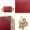 Used 9539 Web Stripe Tote 131230 7924 Logo Embossed Leather Patch Double G Red GG Canvas Beige Unisex from Japan