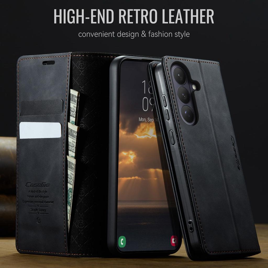 For Samsung Galaxy S26 Plus Case, PU Leather Wallet Case with RFID Blocking Card Holder Magnetic Flip Fold Shockproof Durable Protective Phone Case