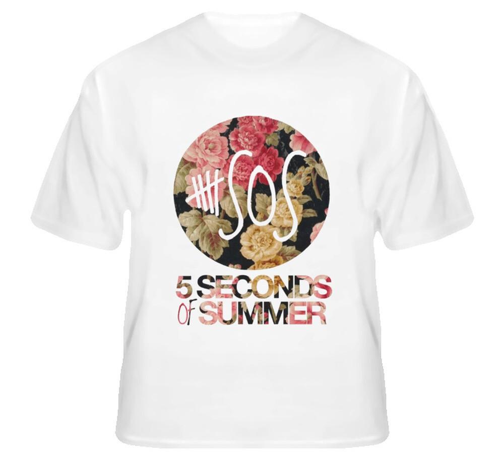 

5 Seconds of Summer - 5SOS розовый цветочный узор 2XL