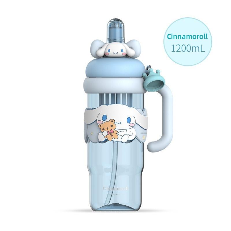 X&W 1200ml Large Capacity Drinking Cup with Straw Tea Separator Cartoon Pattern Cup Sleeve Juice Cup Seal Leakproof Space Cup