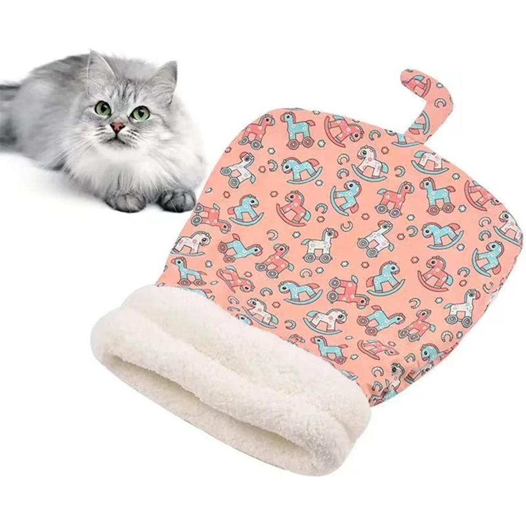 Warmer Katzenschlafsack Flauschiges Gefühl Verdickt Winter Haustier Taschentyp Steppdecke Bett Kätzchen Welpe Weiches Bequemes Nest Haustierbedarf