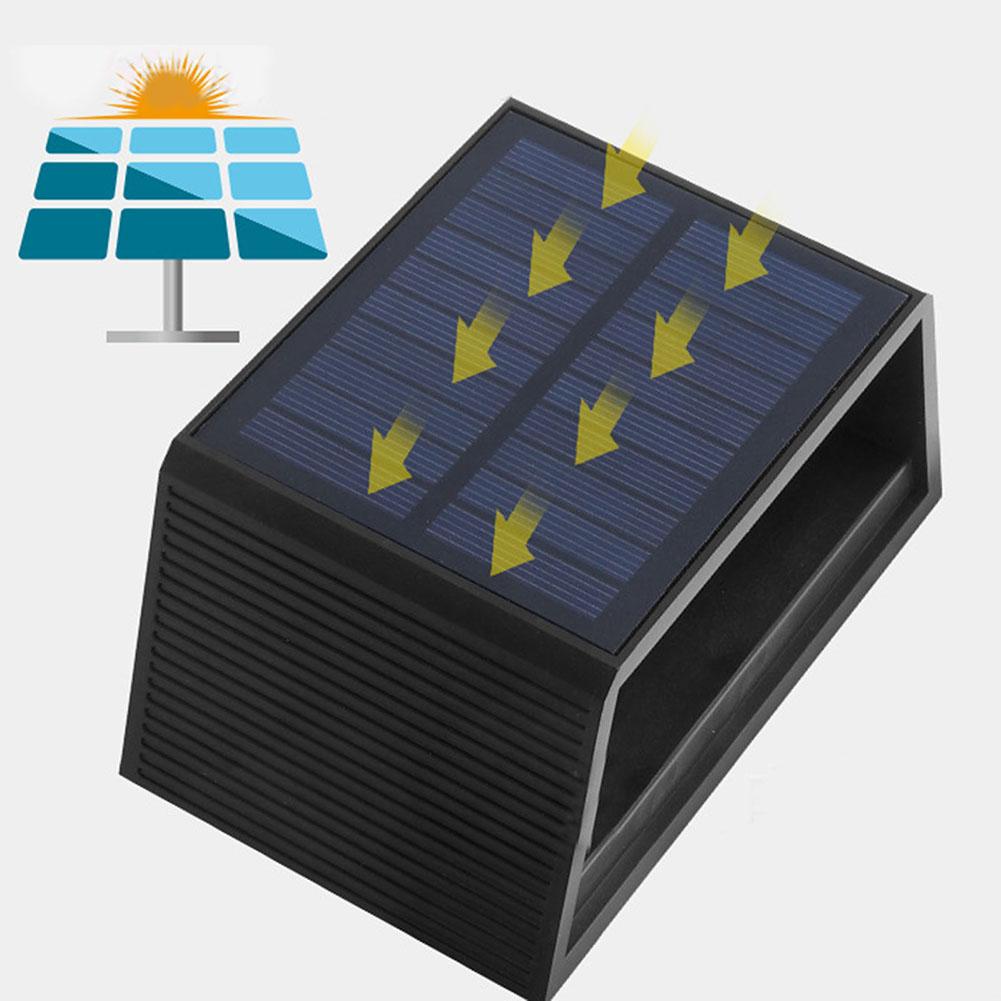 LED Solar Wall Lights Up Down Lighting Outdoor Solar Powered Sconce Waterproof Wall Lamp For Fence Stair Porch Patio Decoration