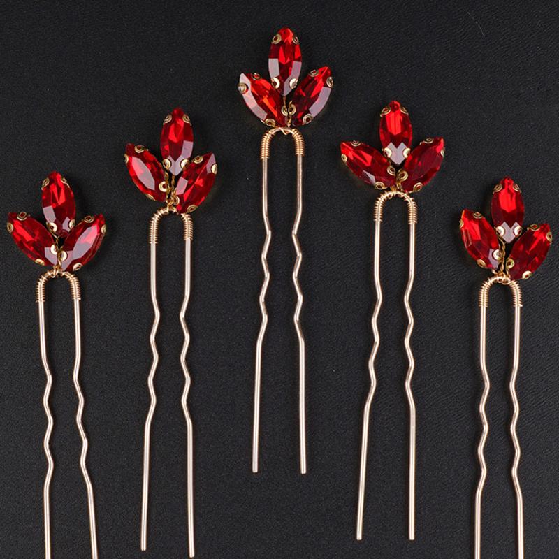 5 Pcs Rhinestones Little Simple Bride Wedding Hair Pins Silver Bridal Hair Piece Wedding Hair Accessories for Women and Girls