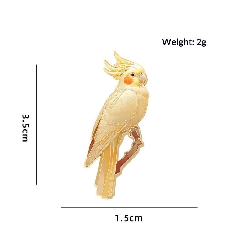 Colorful Bird Parrot Brooch Pin Polished Metal Lapel Badge Unique Decor for Coat Backpack Gift for Kids Bird Enthusiasts