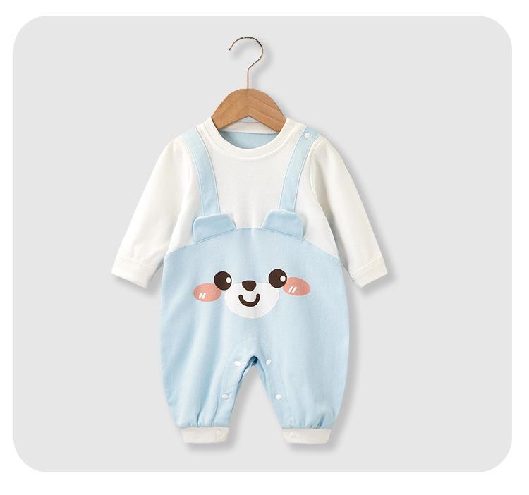 Unisex Baby Cotton Jumpsuit for Spring and Autumn – Long-Sleeve Romper for Newborns, Ideal for Crawling and Playtime.