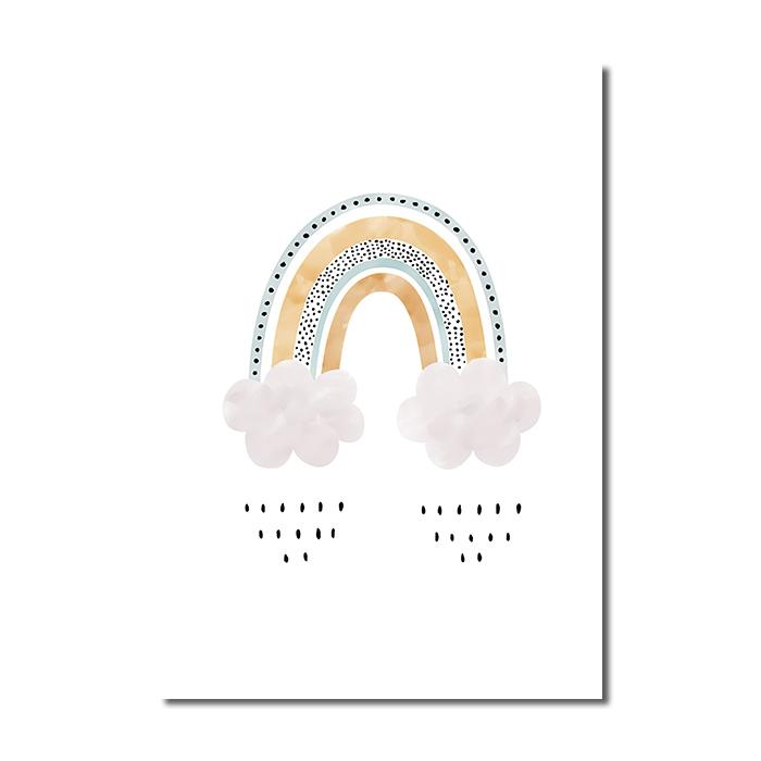 

Дитячі тварини Картина на полотні Олень Ведмідь Плакат Веселка Єдиноріг Дитяча кімната Настінне мистецтво Друк Скандинавська дитина Дитяча прикраса спальні Картина 30x40cm No Frame