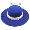 Women's Fedora Hat  8cm Pure Color Pearl Top Hat Jazz Top Hat Fall Winter Women's Concave Black Top Hat Felt Hat Panama Hat