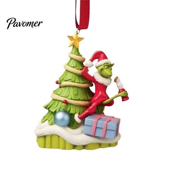 Christmas Tree Hanging Ornaments Green Elf Ornament, Flat Acrylic Pendant Decorative Charms for Holiday Gifts Car Mirror Backpack, Festive Decorations