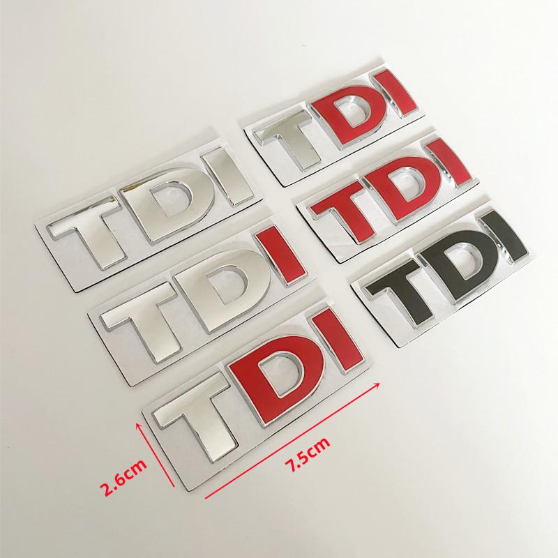 EPYFH1 3D Metal Logo TDI Emblem Car Front Grill Badge Rear Trunk Sticker For VW Golf 4 6 7 MK6 Polo Jetta Passat Accessories