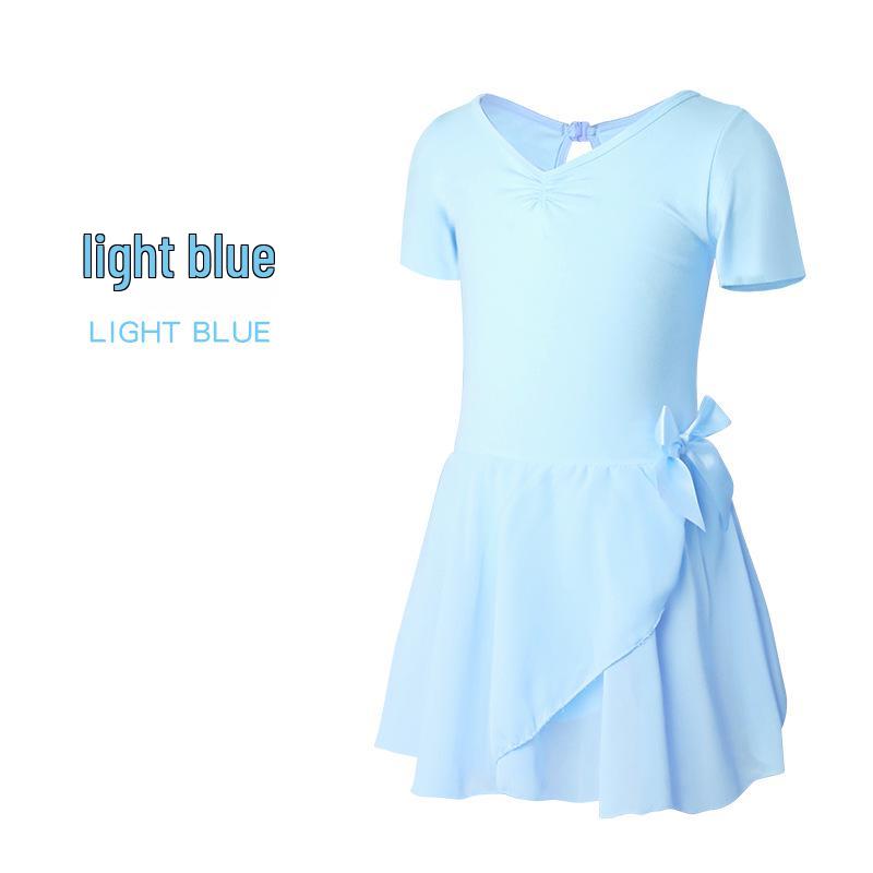 Dziewczęcy letni strój taneczny: Strój Łaciński i Baletowy z Krótkim Rękawem