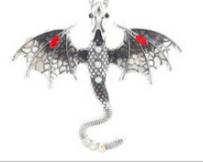 Retro Colorful Enamel Dragon Brooch - Unisex Lapel Pin & Necklace Accessory