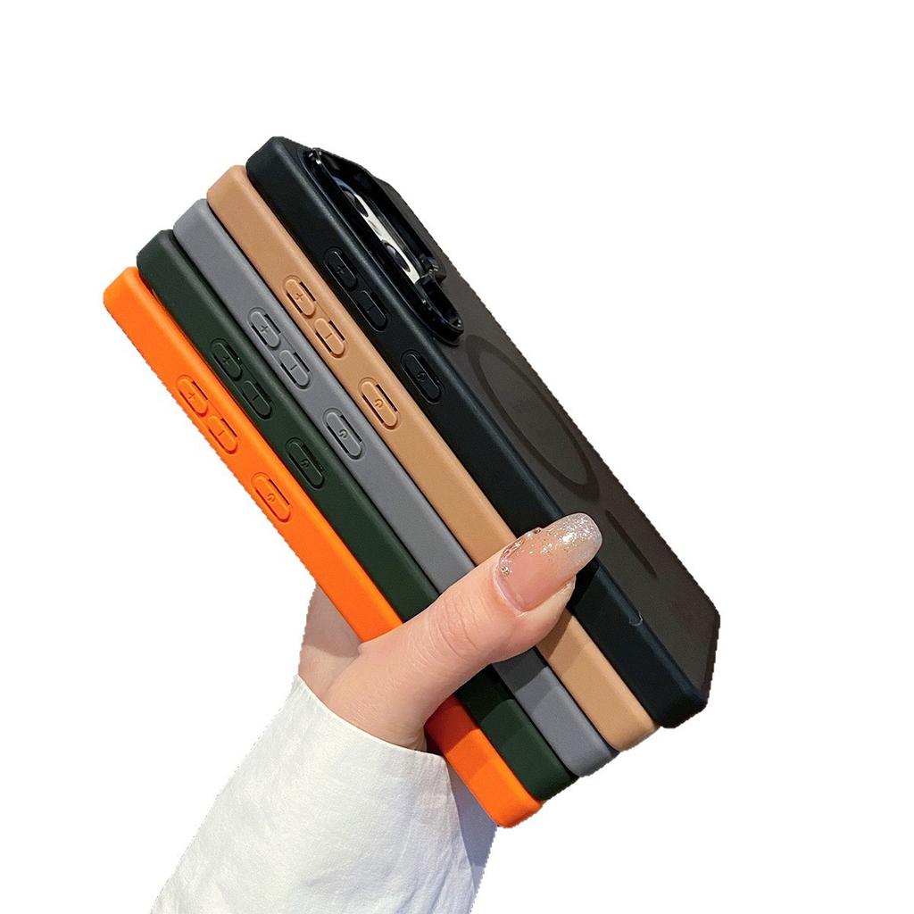 For Samsung Metal Bracket Magnetic Phone Case for Apple Protective Case Tpupc Metal Magnetic Bracket Protective Case