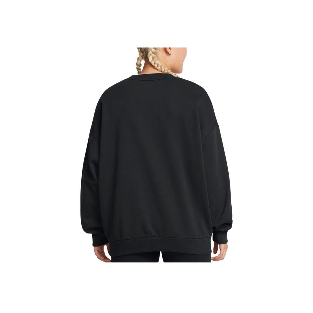 Under Armour Rival Loose Fit Crew Neck Long Sleeve Sweatshirt Women tops Black 1386463-001