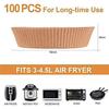 AiQInu Papier Sulfurisé Rond pour Air Fryer, 100 Pièces 16 cm Cuisson Paper Liner, Food-Grade BPA gratuit, Papier Parchemin Accessoi