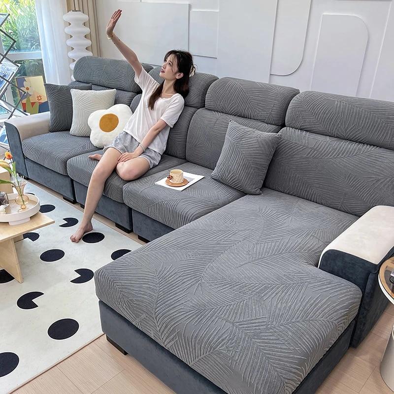 jacquard leave printed sofa cushion covers,sofa cover for living room ,couch cover,L shape sofa protector,home decoration