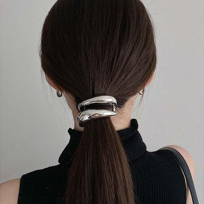 New Fashion Metal Double-layer Hair Bands Hairpin for Women Vintage Gold Color Ponytail Holder Hairpin Hair Accessories