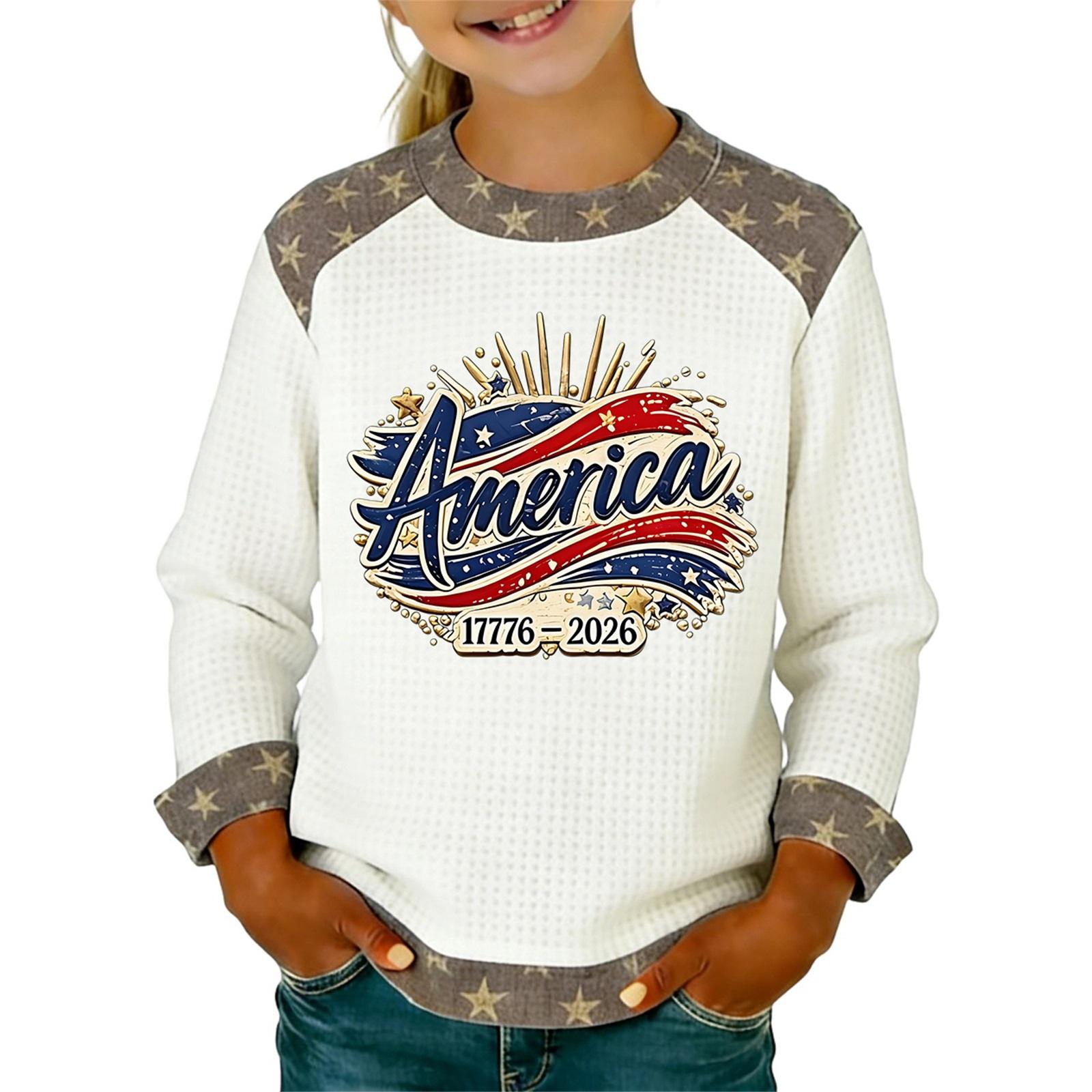 

Children s Fashionable Comfortable Casual Long-Sleeve Printed Top 130 білий