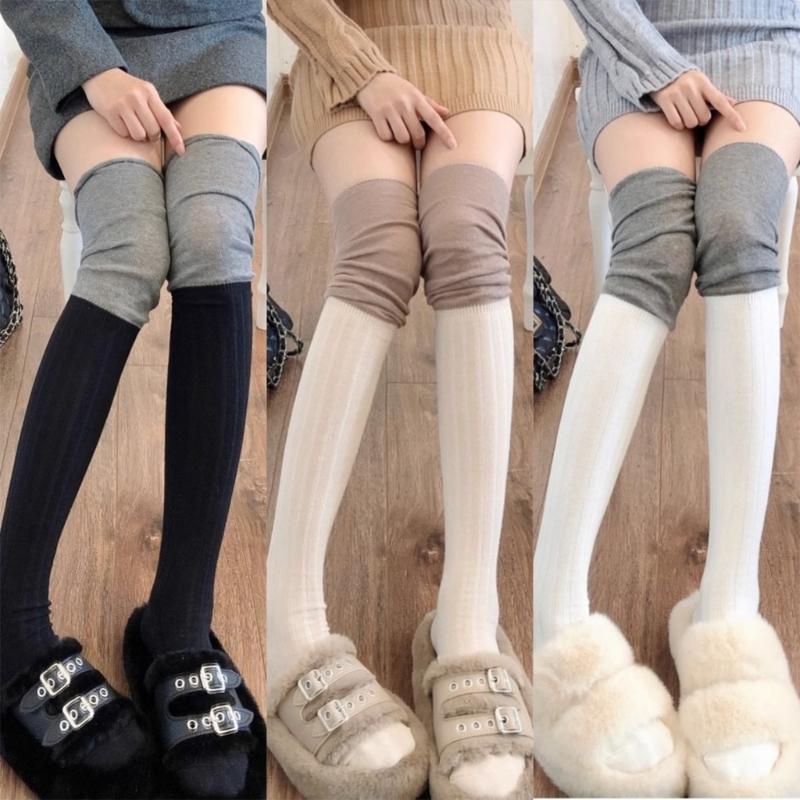 1 Pair Ruffle Thigh High Socks Tube Frilly Socks Long Tube Socks for Girl Over Knee Stockings Princess Style Dress Socks