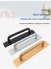 Self-Adhesive Minimalist Wooden and Aluminum Handle for Sliding Glass Doors