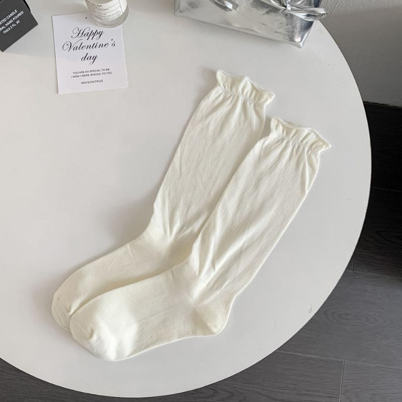 Summer Thin, Bow-tie, Mesh, Solid Color, Versatile, Long Sock Girl, Sweet