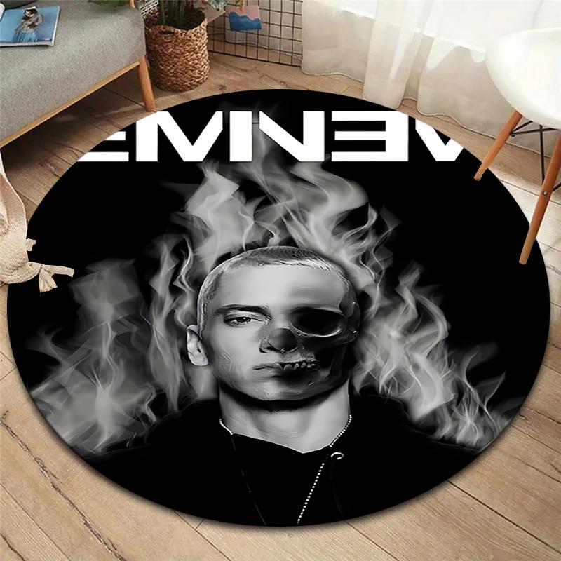 Eminem Round Area Rug,Carpet Rug for Living Room Bedroom Sofa Playroom Decor,Non-slip Floor Mat
