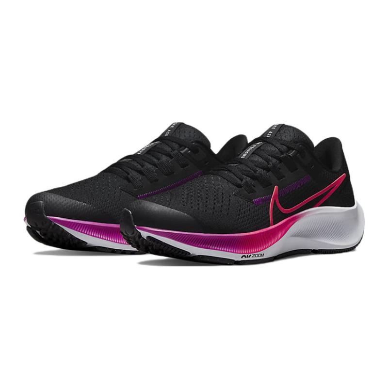 Nike Pegasus 38 Slip Resistant Cushioning Abrasion Resistant Low Top Running Shoes Black Purple Kids' Sneakers CZ4178-021