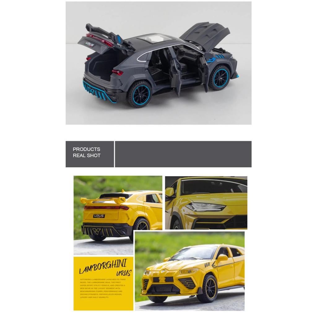 1/32 Lamborghini Bison Urus SUV Alloy Scale Car Model Diecast Metal Miniature Car Model Sound and Light Collection Children Toy Vehicles Gifts