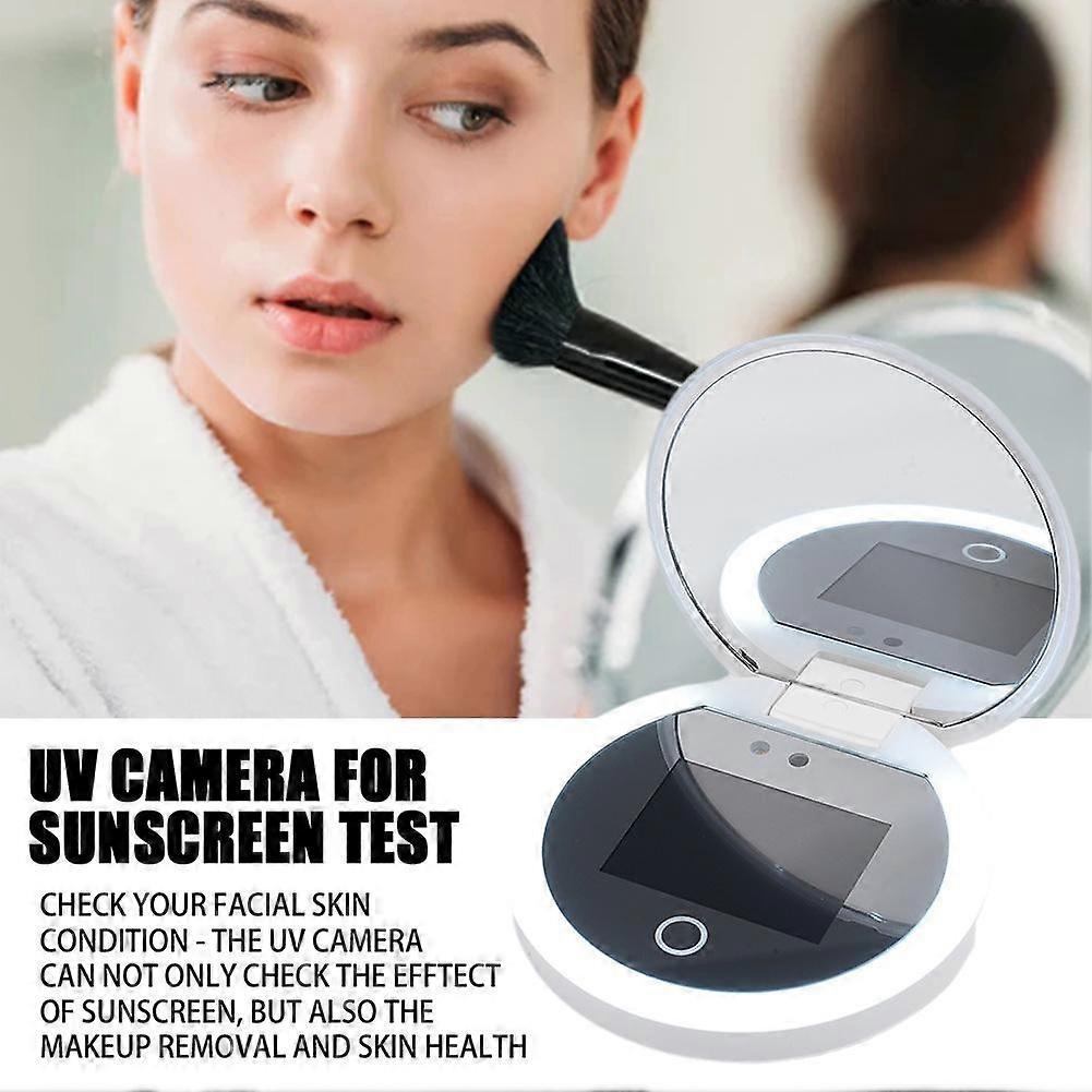 Compact Mirror with UV Camera for Sunscreen Test Pocket Size Handheld