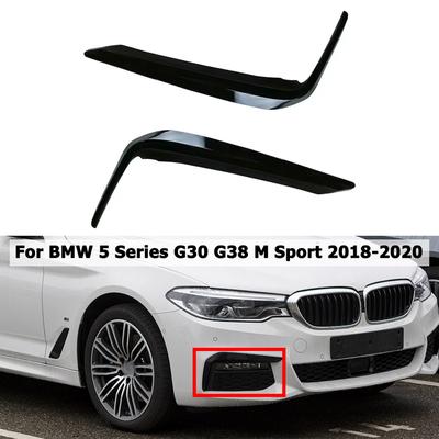 For BMW 5 Series G30 G38 M Sport 2018 Front Fog Light Lamp Cover Eyelid Eyebrow Decoration Strips Outer Foglight Trim