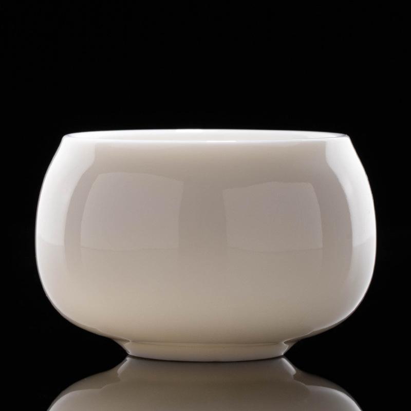 Various Styles Pure White Sheep Fat Jade Ceramic Kung Fu Set Master Cup Tea Bowl Supports LOGO Printing