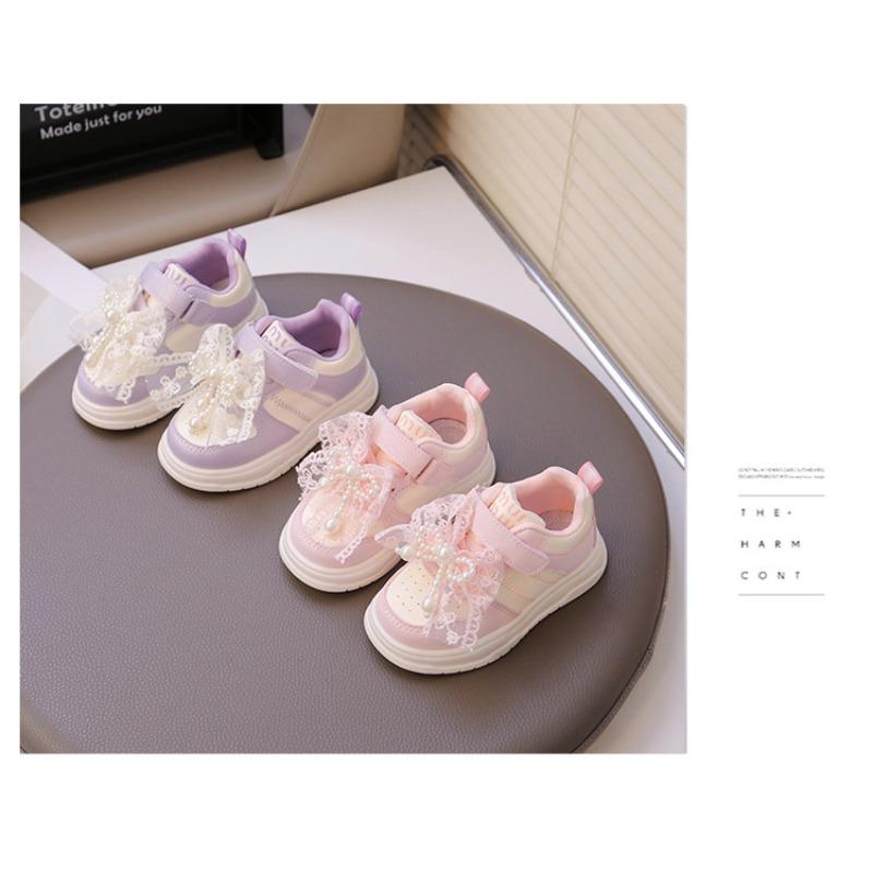 Spring and Autumn New Children's Shoes Non-slip Soft Sole Lightweight Baby Shoes Girls Princess Bow Versatile Sneakers