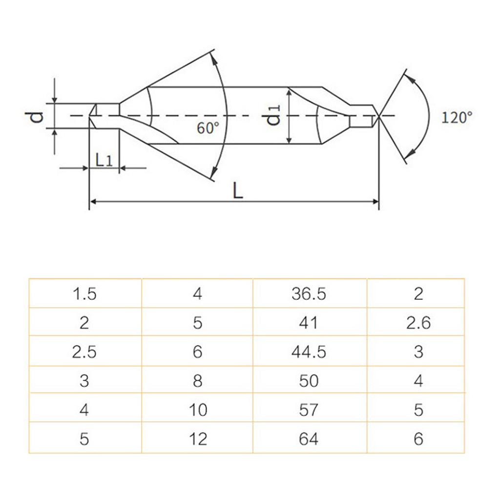 Type Titanium Combined Center Drills Countersinks Drill Bit 5mm