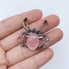 Natural Gem Stone Spider Brooch for Backpacks Jackets Hats Pants Jewelry Accessory Natural Quartz Halloween Spider Pin Brooch