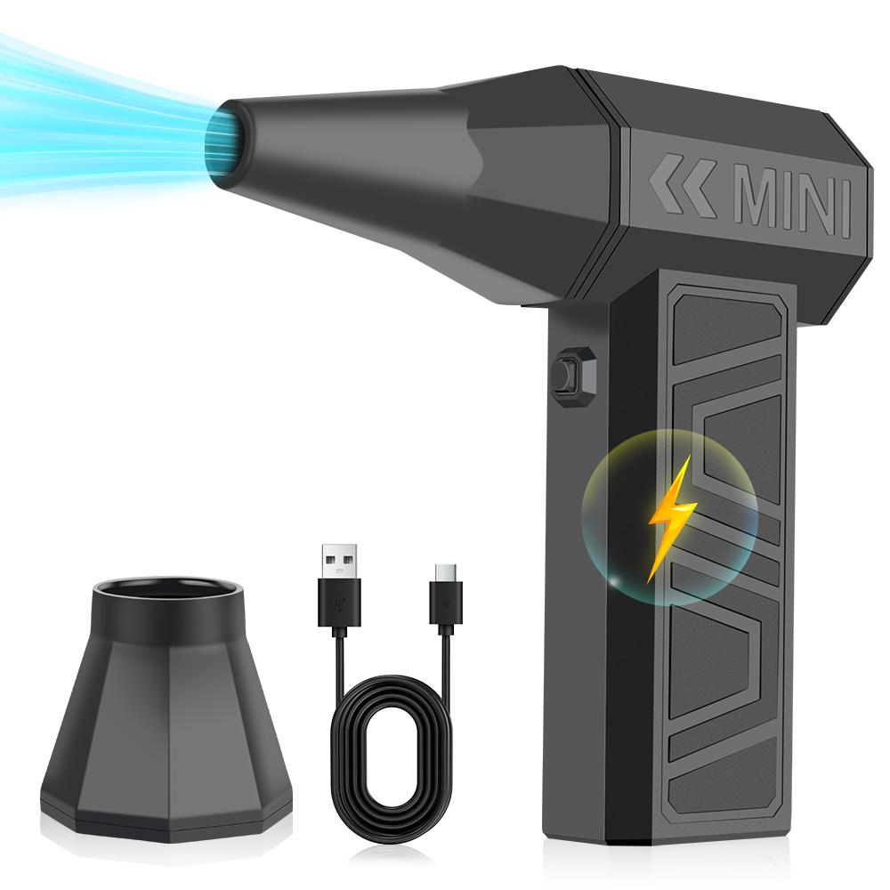 Turbo Jet Fan Electric Air Duster 4 Gears Adjustable Car Blowing Snow Cleaning Blower Tools 130000 RPM Portable Type-C Charging