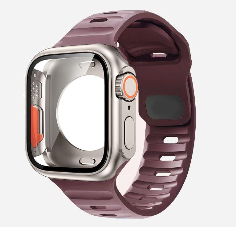 Cinturino in nylon + custodia per Apple Watch Custodia 44mm 45mm 41mm 40mm Copertura in vetro temperato Cambia in Ultra per iWatch Serie 8 7 SE 6 5 3
