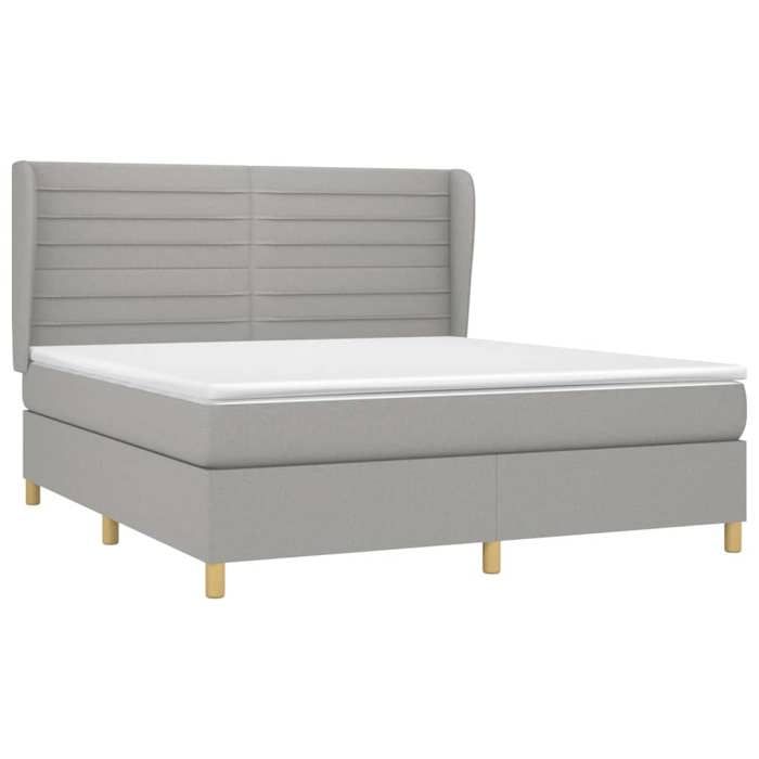 Maison Exclusive - Sommier à lattes de lit avec matelas Gris clair 160x200cm Tissu