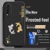 Black Cartoon Chinese Style Silicone Honor X20se Phone Case with Tempered Glass Protector