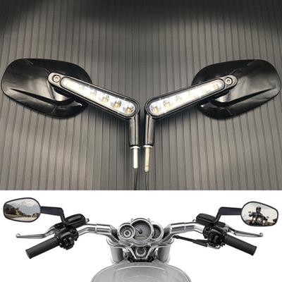 Chrome Black Rear View Mirrors Muscle LED Turn Signals Light Case for Harley V-ROD V ROD VRSCF