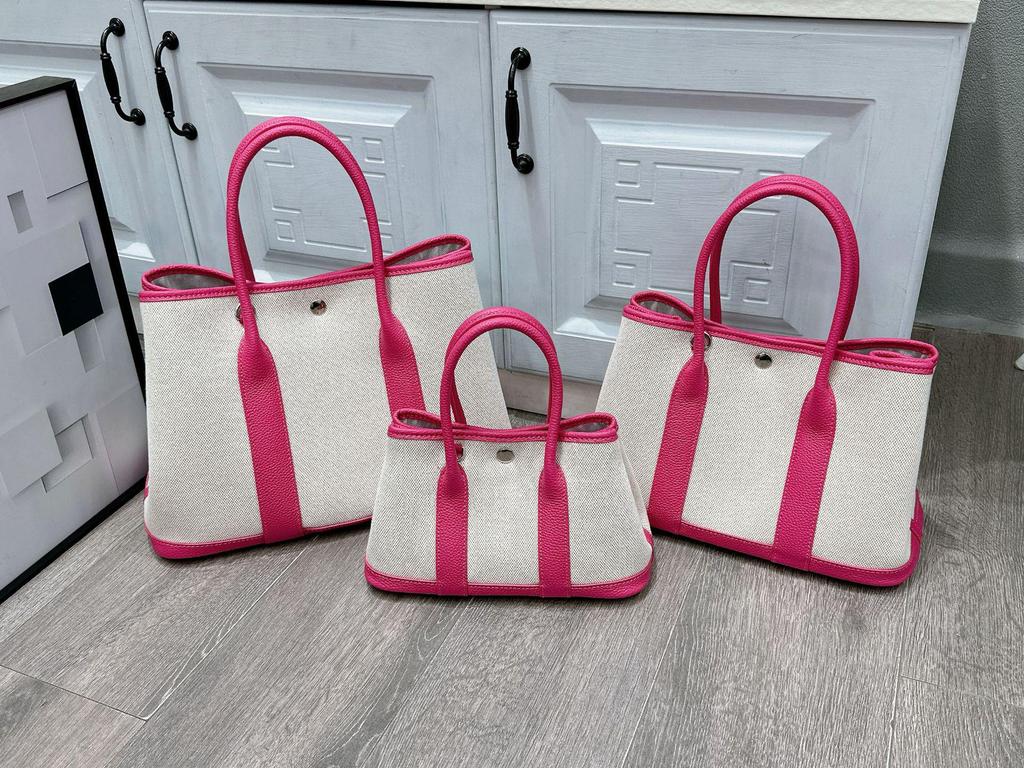 2024 Large Capacity Canvas and Cowhide Tote Bag for Women