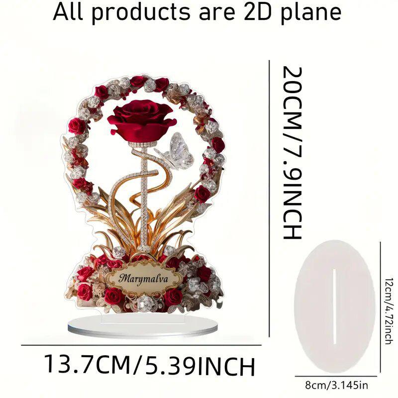 Rose Rhinestone Ornament Acrylic Ornaments Birthday Gift Valentine S Day Mother S Day Gift A2