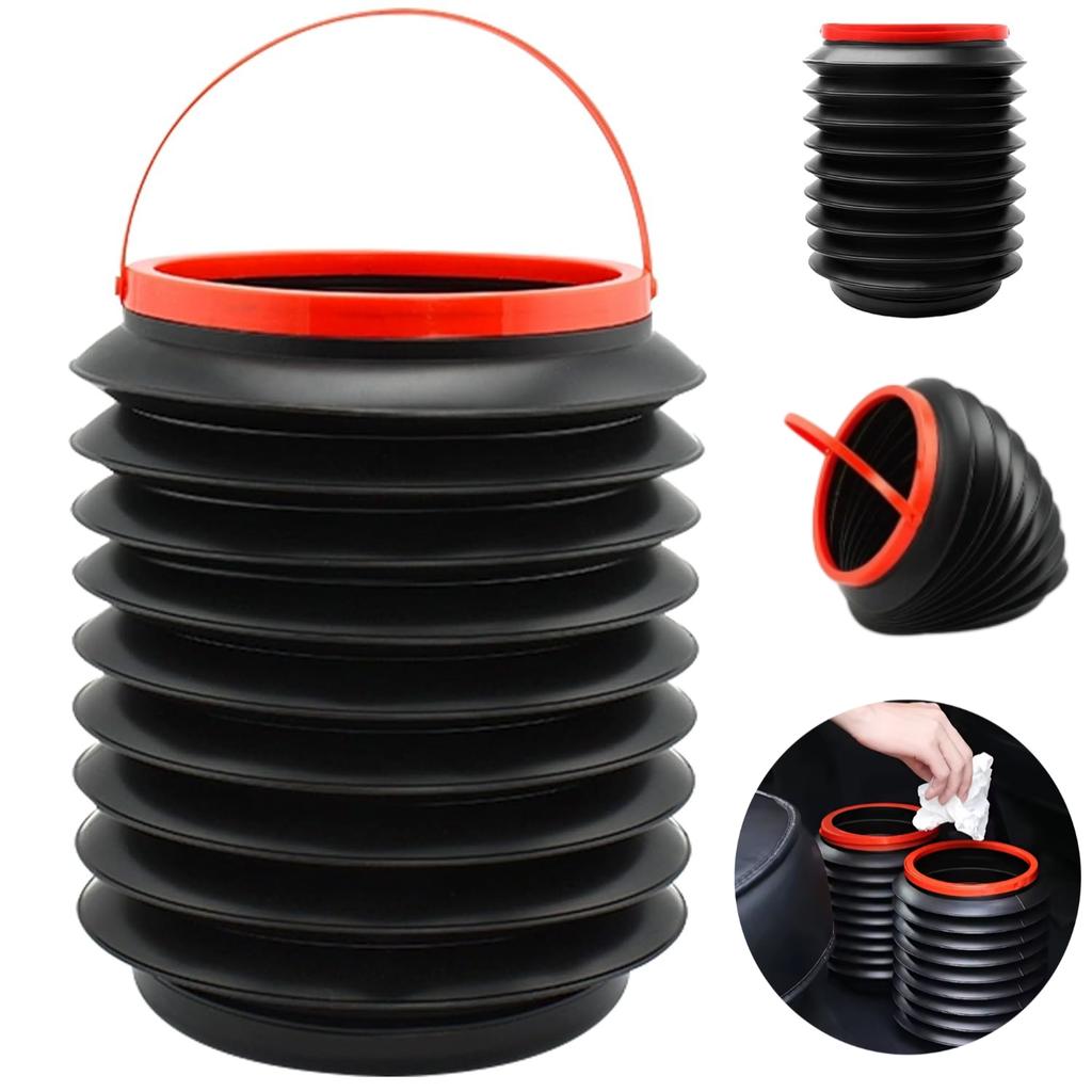 1pc Telescopic Car Garbage Can, Expandable Storage Bin with Leak-Proof Liner, Space Saving for Trash & Wet Umbrellas