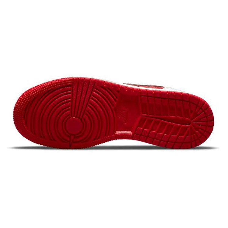 Air Jordan 1 Low SE GS Spades Kids Sneakers White University-Red Metallic-Gold DJ5186-100