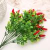 10PCS Artificial Pepper Bouquet Fake Chili Bouquet Simulation Fruits Pepper Bunch Plastic Fake Plant for Home Party