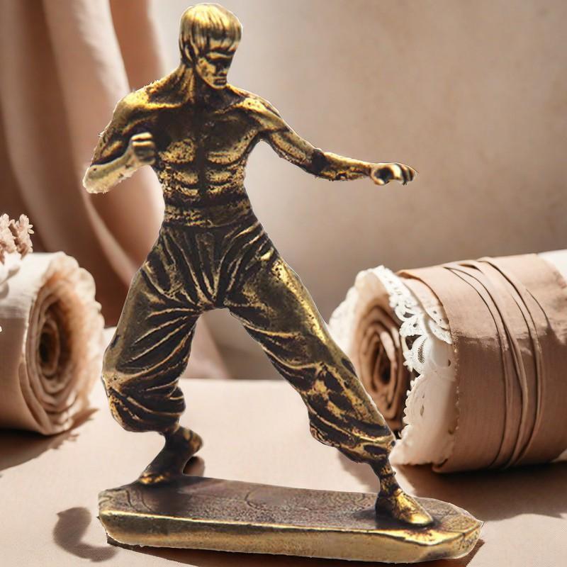 Kung Fu Superstar Bronze Statue, Home Jewelry, Personalized Creative Tea Decoration, Martial Arts Hall Decoration