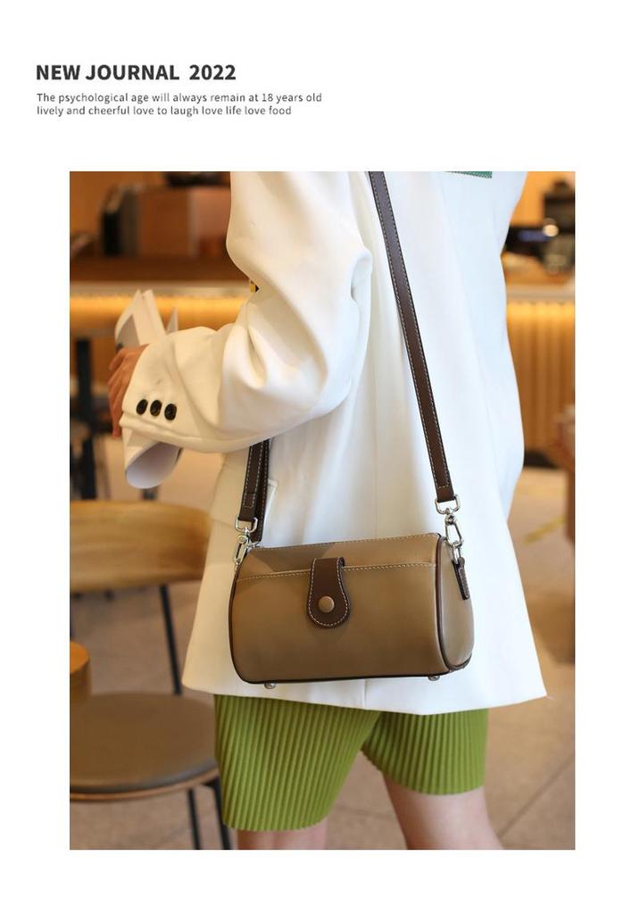 Bolso Bandolera de Cuero Genuino de Moda para Mujer 2023 - Pequeño, Moderno, Versátil Bolso de Hombro de Piel de Vaca